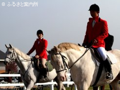 ライディングヒルズ静内では乗馬体験が行われる
