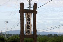 重厚な木の看板