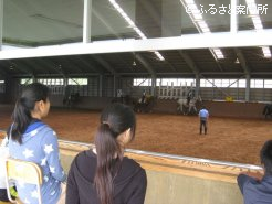 34期生たちの騎乗訓練の様子を見学