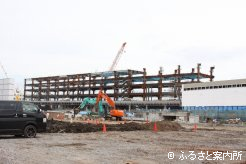 新スタンド完成へ工事進んでいる