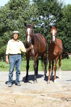 中野富夫さんと母ホウライサンデー、ホウライサンデー2013(牝、父バゴ)