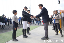 スラローム競技の表彰式