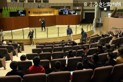 摸擬せりで盛り上がるセール会場