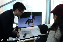 アナウンサーになり切っての実況体験