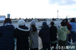 競馬を生で観戦した厚賀小学校6年生