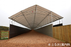屋内坂路には十分過ぎるほどのウッドチップが引きつめらていた