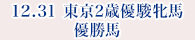 12月31日 東京2歳優駿牝馬 優勝馬